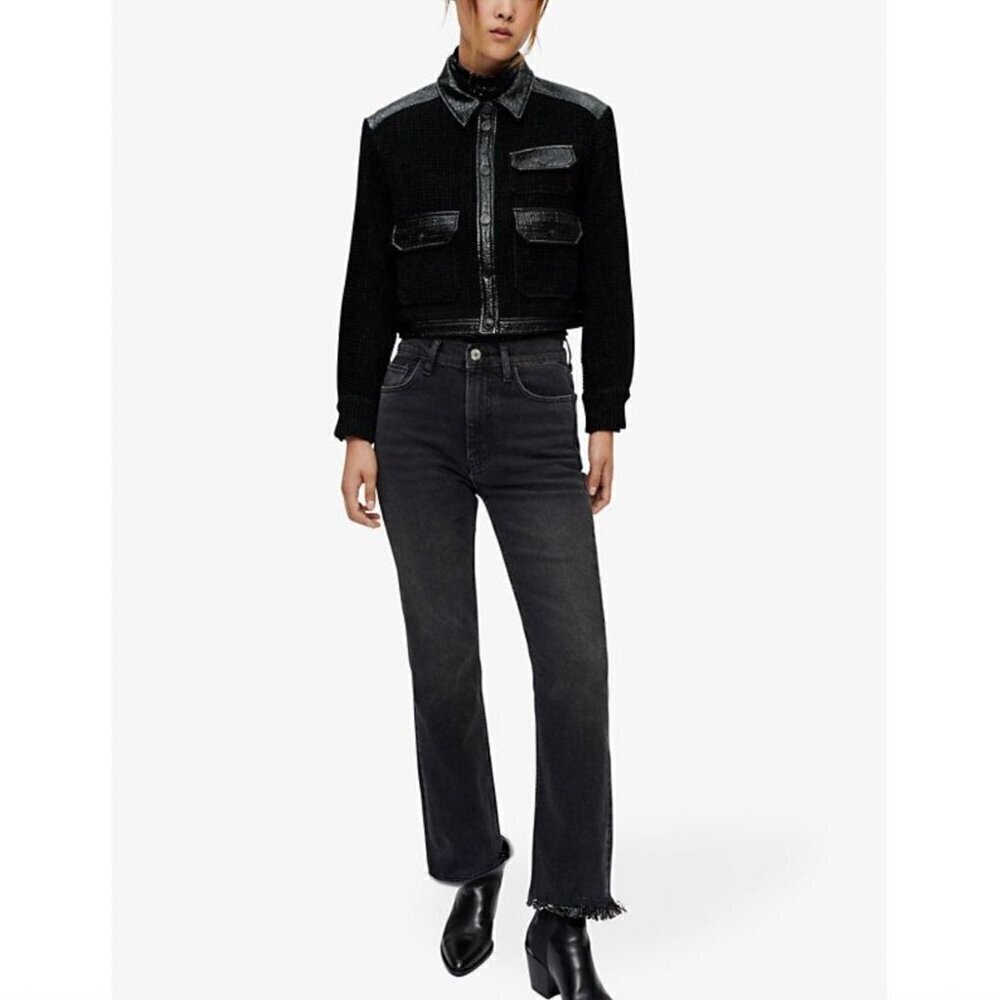 Maje Paris Black High Rise Straight Jeans Sz M/6